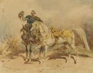 Cossack With A Horse by Juliusz Kossak