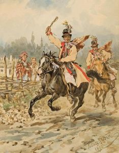 Cracovian Groomsmen by Juliusz Kossak