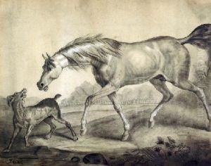 Kon I Pies by Juliusz Kossak