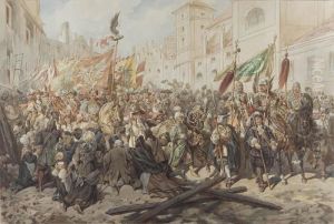 Wjazd Sobieskiego Do Wiednia, 1883 R. by Juliusz Kossak