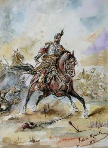 Scene De Bataille by Juliusz Kossak