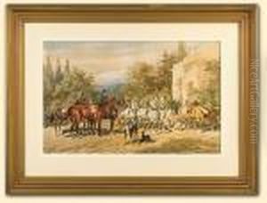 Przed Palacem W Krzeszowicach,1877 by Juliusz Kossak
