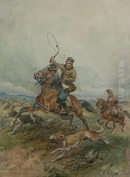 Horsemen Hunting With Dogs. - view 1