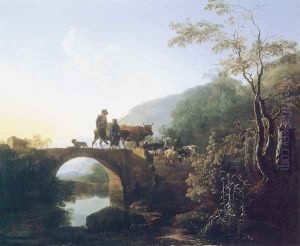 Bridge in an Italian Landscape by Paulus Potter