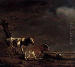 Landscape with Two Cows and a Goat by Paulus Potter