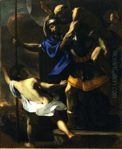 Aeneas, Anchises and Ascanius Fleeing Troy 1630s - view 1