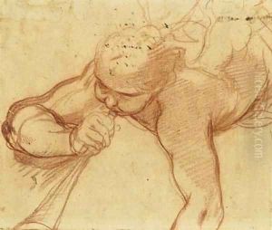 An angel blowing a trumpet by Mattia Preti