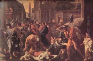 The Plague of Ashdod - detail by Nicolas Poussin