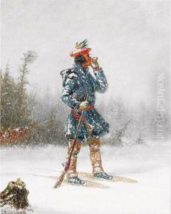 Indian Hunter On Snowshoes Indian Hunter On Snowshoes