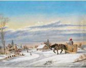 Returning To The Homestead, Winter by Cornelius David Krieghoff
