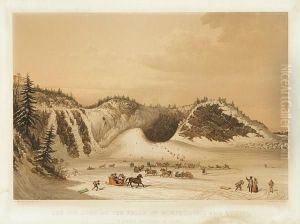 The Ice Cone At The Falls Of Montmorency Nearquebec, Lower Canada by Cornelius David Krieghoff