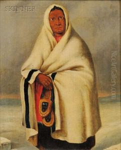 Indian Holding Moccasins by Cornelius David Krieghoff