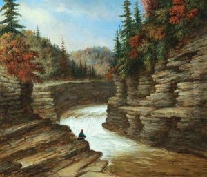 River Gorge, Autumn by Cornelius David Krieghoff