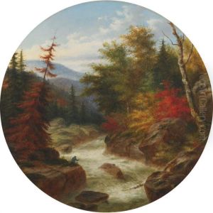 On The St. Ann""""""""s Rv. Below Quebec, Canada, Autumnal Foliage by Cornelius David Krieghoff