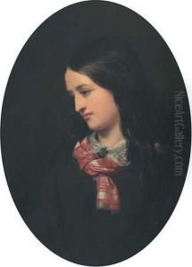 Portrait Of A Young Woman With Plaidscarf