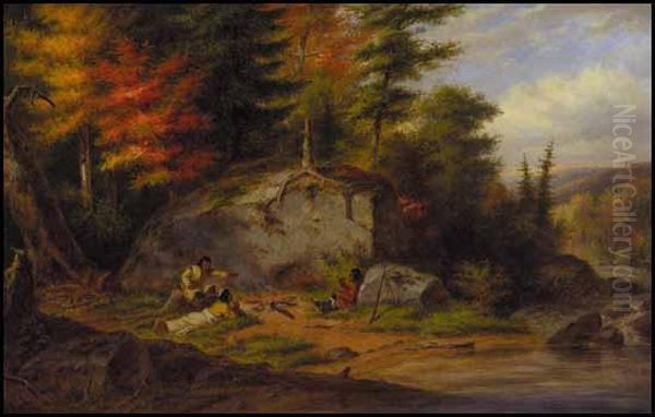 Chippewa Indians At A Portage - view 1