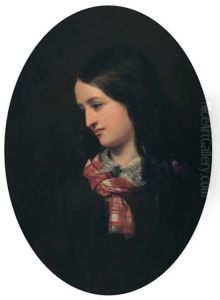 Portrait Of A Young Woman With Plaid Scarf