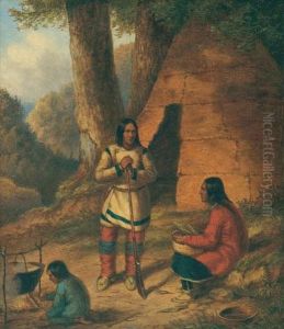 Indian Hunter And Family by Cornelius David Krieghoff