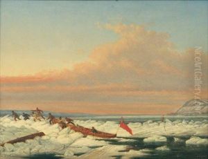 The Royal Mail Crossing The St.lawrence by Cornelius David Krieghoff