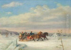 Race Across The St. Lawrence Between Quebec And Levis by Cornelius David Krieghoff