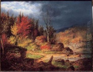 The Passing Storm, Jacques Cartier River by Cornelius David Krieghoff