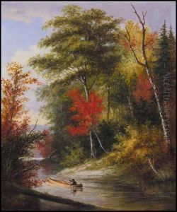 Autumn, Lake St. Charles by Cornelius David Krieghoff