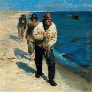 Tre Pa Skagens Sonderstrand by Peder Severin Kroyer