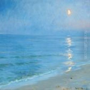 A Moonlit Skagenbeach by Peder Severin Kroyer