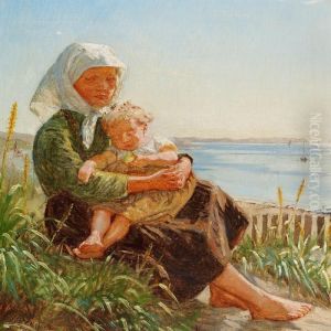A Little Bare-leggedgirl, Hornbaek Beach by Peder Severin Kroyer