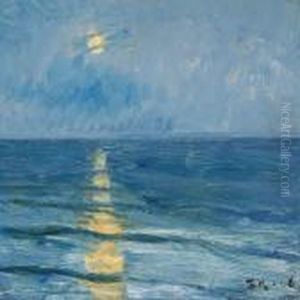 The Moonlit Sea Off Skagen On A Midsummer Night by Peder Severin Kroyer