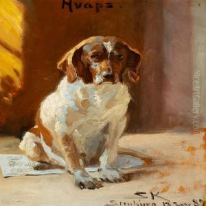 A Sporting Dog Sitting On A Newspaper