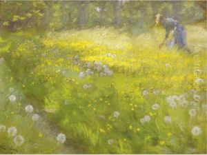 Fru Marie Kroyer I Haven Pa Skagen (marie Kroyer In The Garden At Skagen) by Peder Severin Kroyer