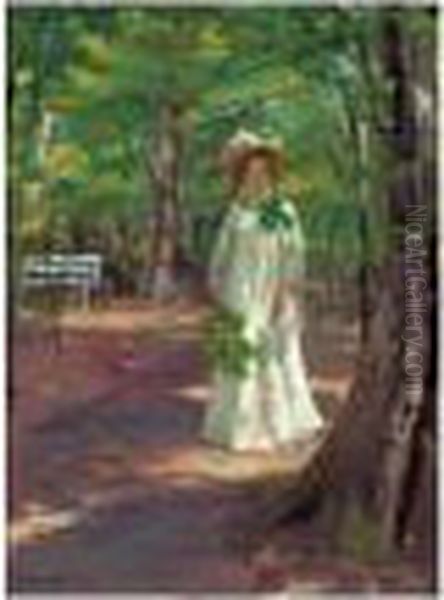 Henny Brodersen I ``skoven' Op
Til Kroyers Hus (henny Brodersen In The ``woods' Leading To Kroyer's
House) - view 1
