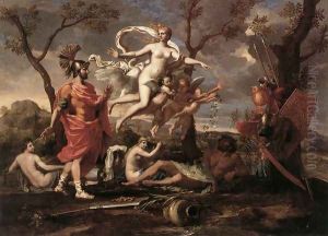 Venus Presenting Arms to Aeneas 1639 by Nicolas Poussin