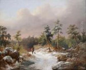 Wooded Landscape by Frederik Marianus Kruseman