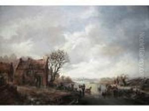 Figures In A Frozen Winter Landscape