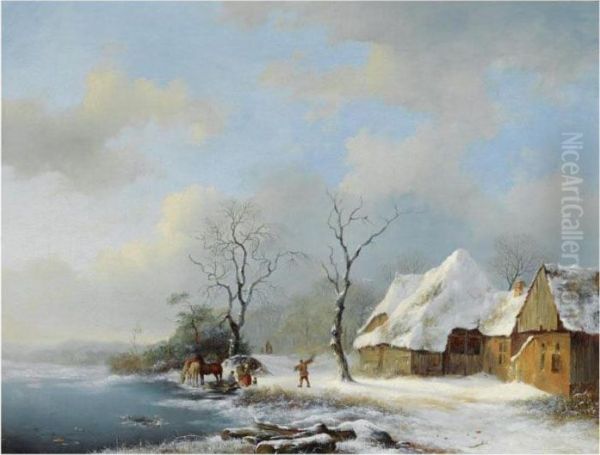 Woodgatherers In A Snowy Landscape - view 1