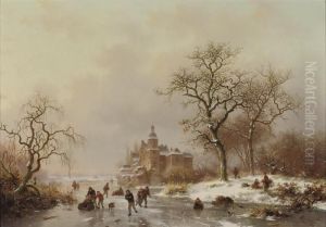 An Afternoon On The Ice Near A Castle