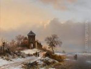 Winter Landscape With The Entrance Gate Of The Brewery At Vilvoorde