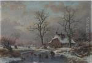 The Frozen Pond by Frederik Marianus Kruseman