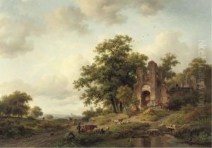 A Summer Landscape With The Ruins Of Brederode Castle Near Haarlem
