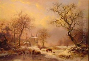 Skaters In A Winter Landscape