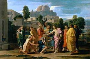 The Blind of Jericho, or Christ Healing the Blind, 1650 by Nicolas Poussin