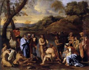 St John the Baptist Baptizes the People c. 1635 by Nicolas Poussin