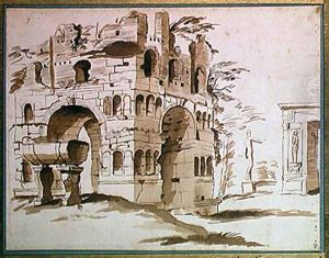 The Arch of Janus in Rome by Nicolas Poussin