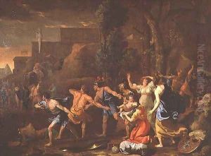 The Saving of the Infant Pyrrhus, 1634 by Nicolas Poussin