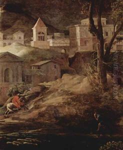 Landscape with Pyramos and Thisbe, detail (2) by Nicolas Poussin