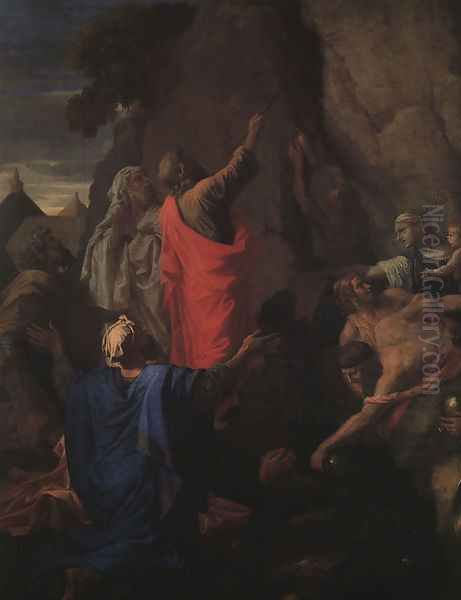 Moses Bringing Forth Water from the Rock (detail) 1649 - view 1