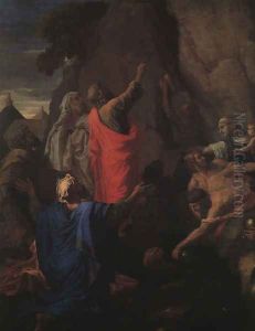 Moses Bringing Forth Water from the Rock (detail) 1649