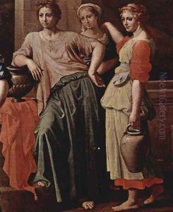 Rebecca and Eliezer, Detail by Nicolas Poussin